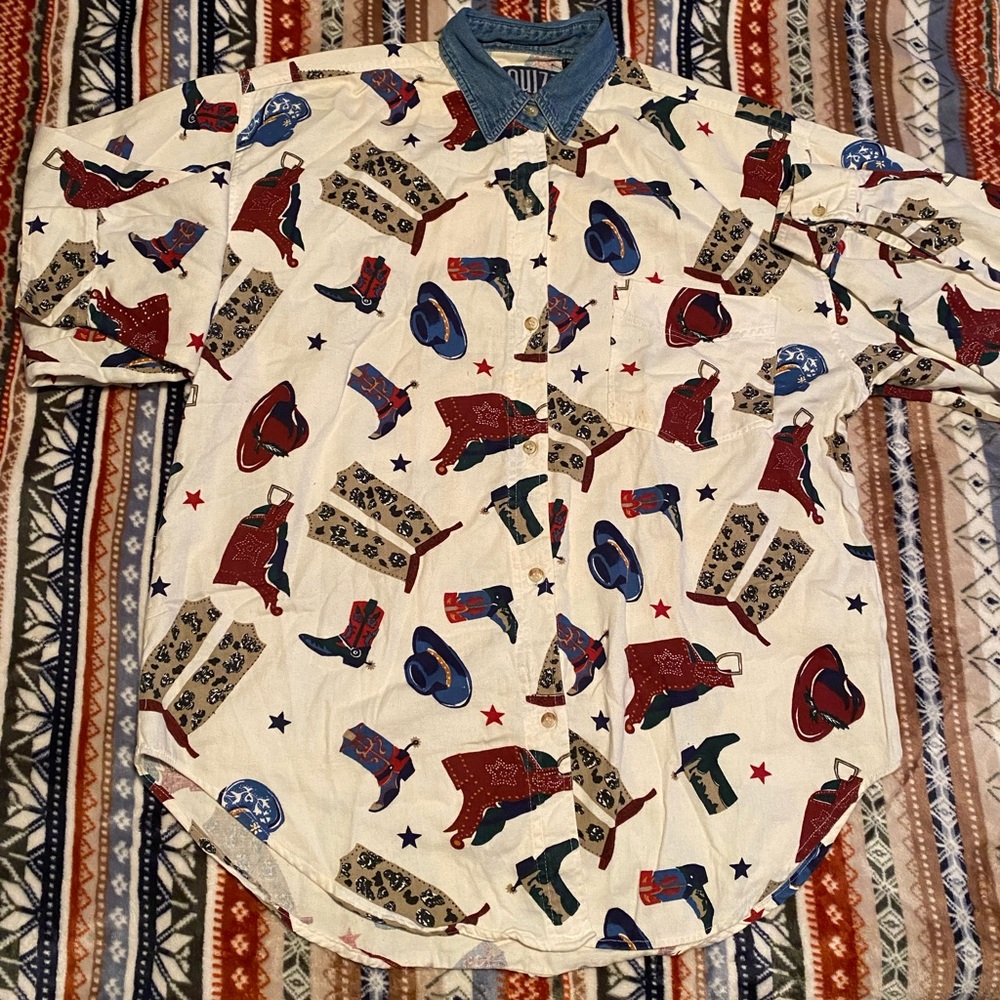 Long sleeve ladies western button down